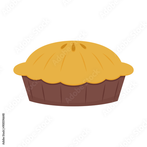 Pie cartoon vector isolated on white background. Pie icon logo isolated, bakery vector.