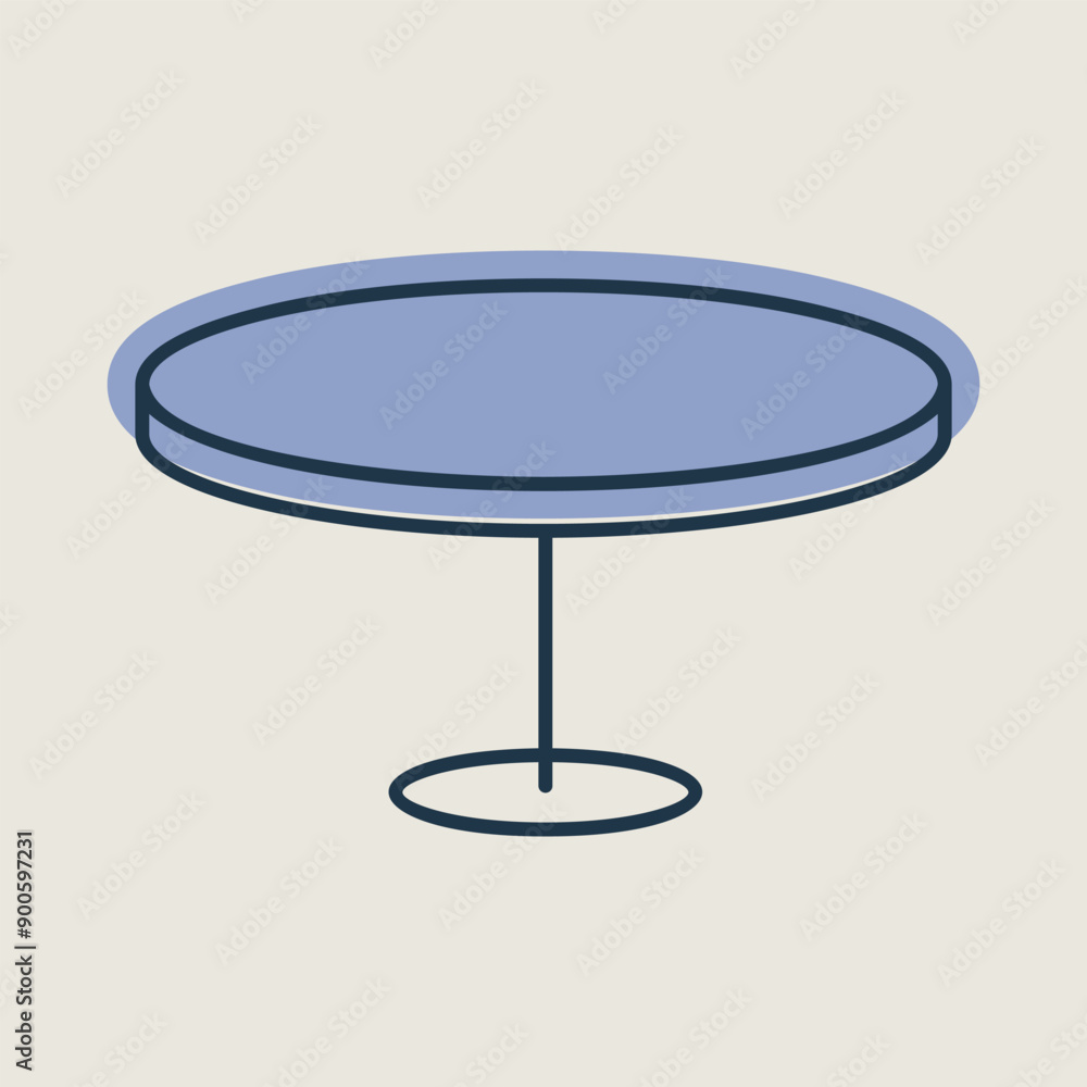 Round table vector icon. Furniture sign Round table vector icon. Furniture sign