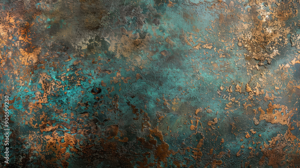 A patina bronze background with natural color variations and a worn, antique appearance A patina bronze background with natural color variations and a worn, antique appearance