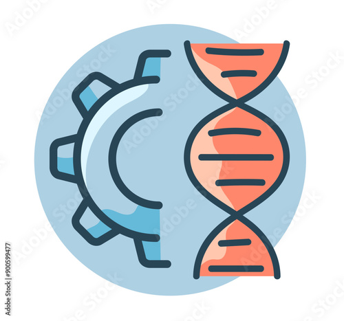 DNA genetic bio biotechnology isolated concept. Vector flat graphic design cartoon illustration
