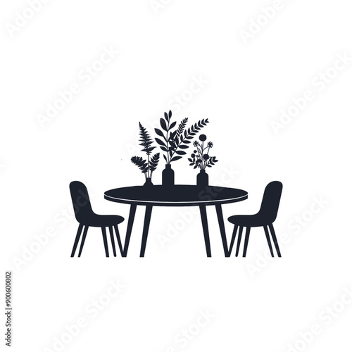 Table silhouette vector illustration