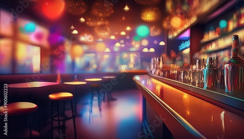 Generative AI  Abstract blurred defocused bar nightclub or cafe background © Robert