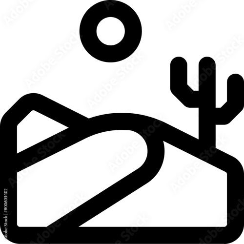 UI desert Vector Icon Illustration. Line Style