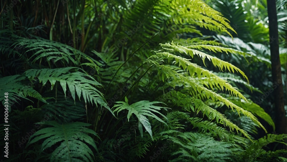 Tropical fern background, vibrant green texture Tropical fern background, vibrant green texture