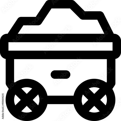 UI mine cart Vector Icon Illustration. Line Style