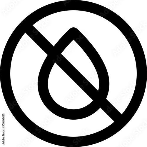 UI no water Vector Icon Illustration. Line Style