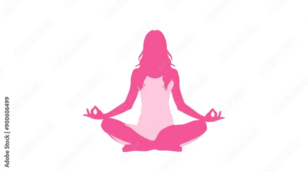 Silhouette of a woman practicing yoga in a lotus position with a calm and peaceful vibe. Perfect for wellness and meditation concepts. Silhouette of a woman practicing yoga in a lotus position with a calm and peaceful vibe. Perfect for wellness and meditation concepts.