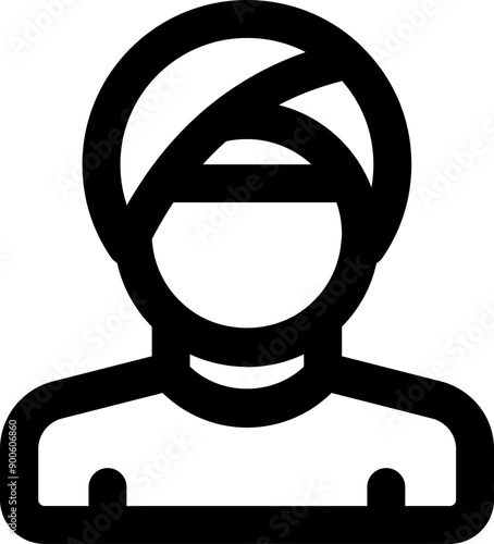 UI turban Vector Icon Illustration. Line Style