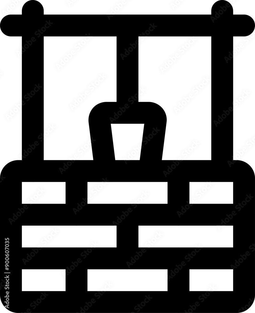 UI water well Vector Icon Illustration. Line Style UI water well Vector Icon Illustration. Line Style
