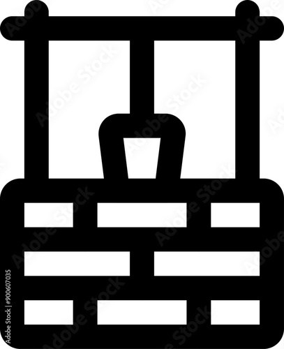 UI water well Vector Icon Illustration. Line Style