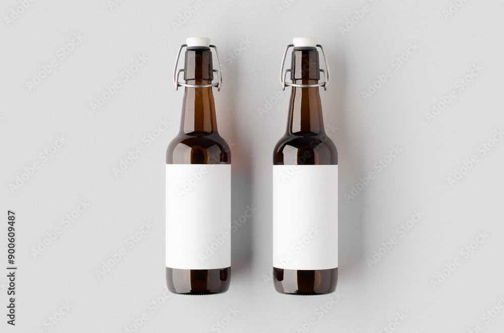 Flip top beer bottle mockup with a blank label. Flip top beer bottle mockup with a blank label.