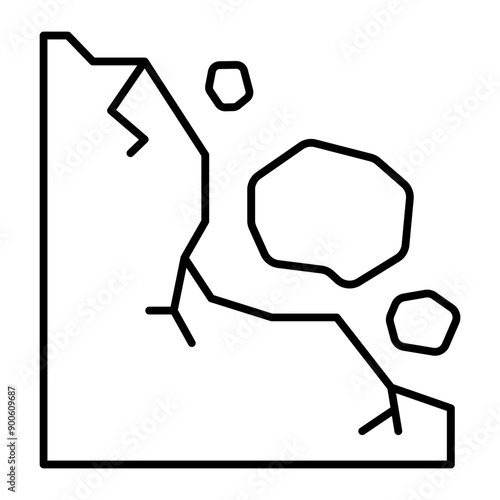 Landslide icon. outline icon