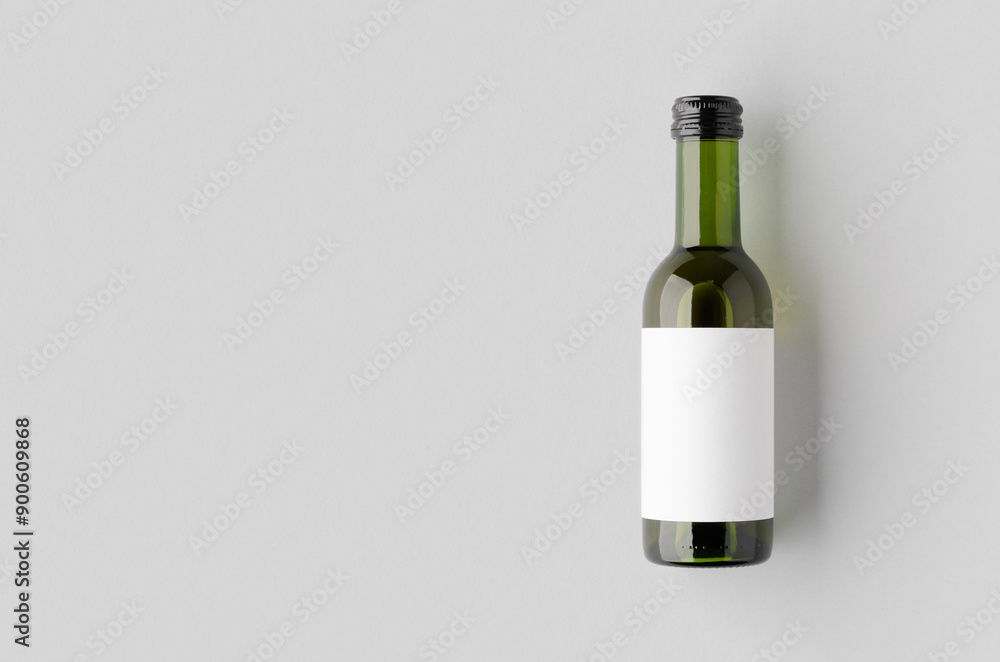 Small white wine bottle mockup. Bordeaux shape. Blank copyspace. Small white wine bottle mockup. Bordeaux shape. Blank copyspace.