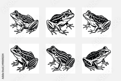 Frog Silhouette vector stock illustration.