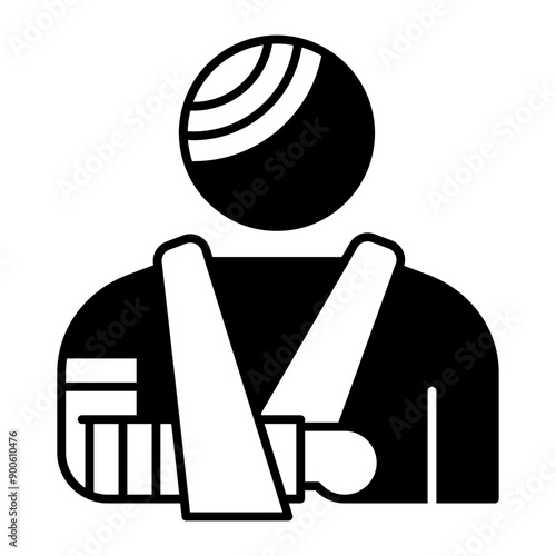 disaster victim icon. black fill icon