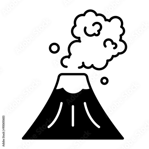 volcano icon. black fill icon