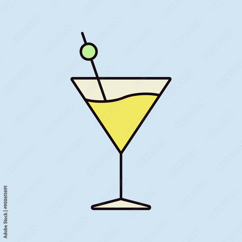 Cocktail drink glass icon vector Cocktail drink glass icon vector