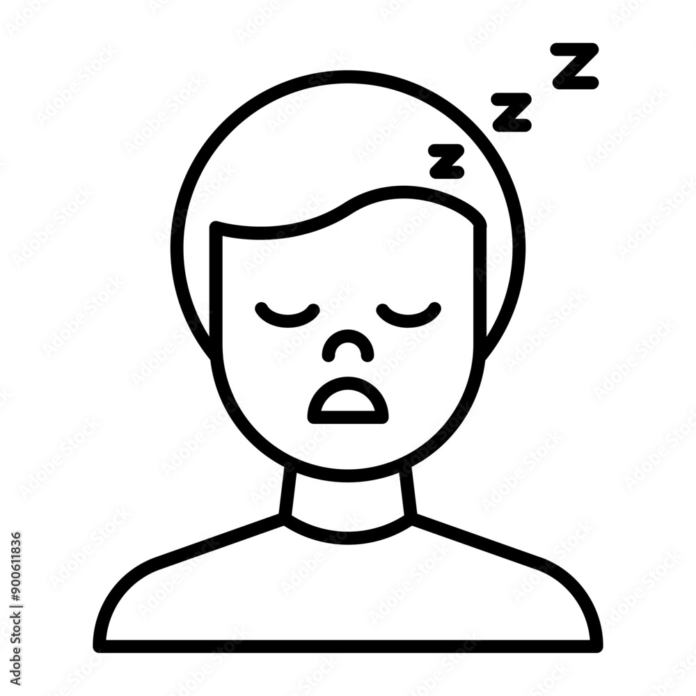 Sleepiness icon. outline icon