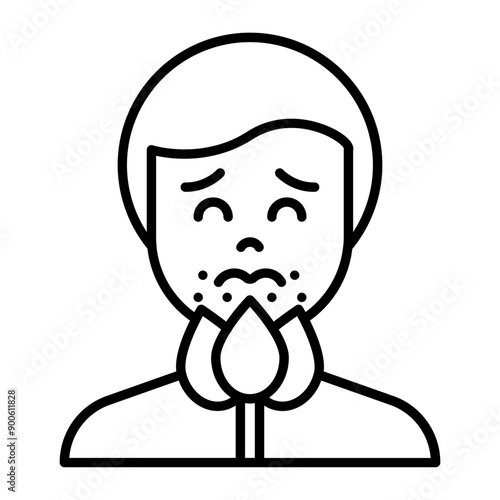 Pollen Allergy icon. outline icon