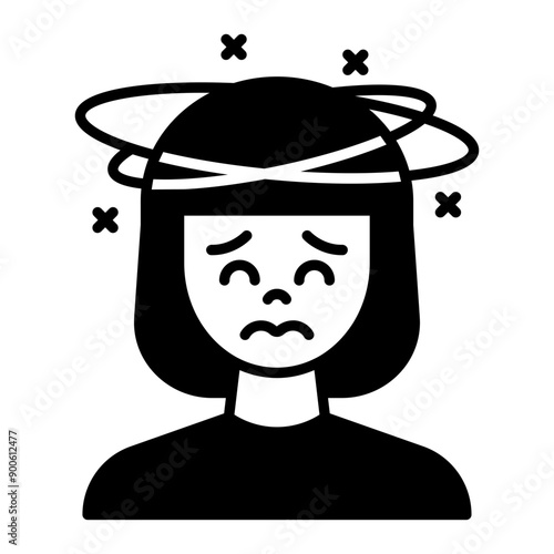 anxiety icon. black fill icon