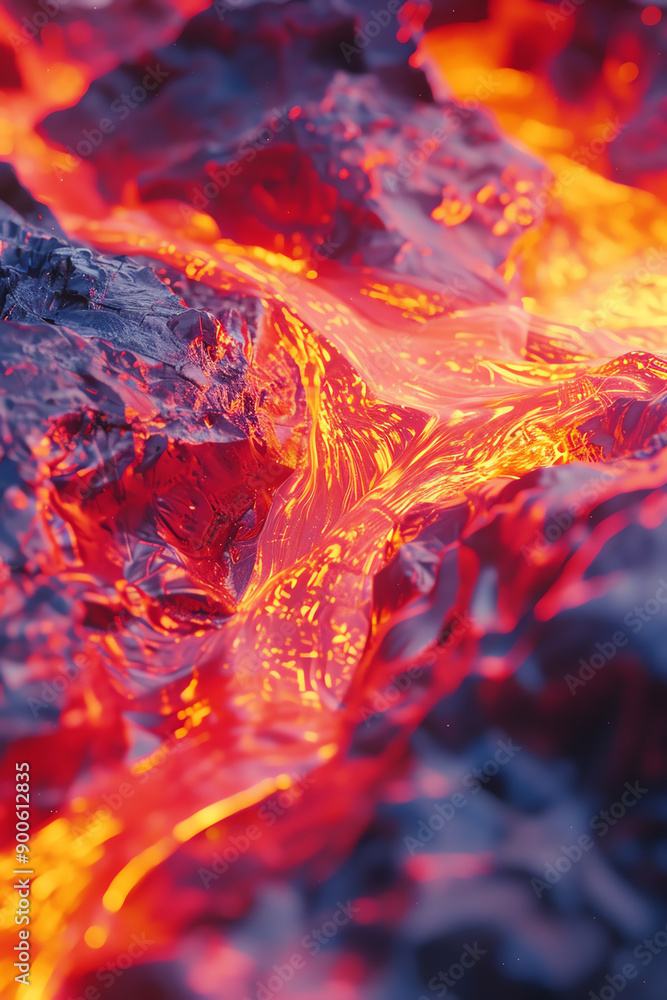 Texture of red lava captivates, combining the intensity of nature. Generative ai. Texture of red lava captivates, combining the intensity of nature. Generative ai.