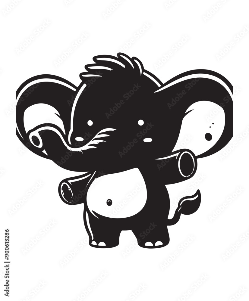 Fototapeta premium Elephant vector art,graphics Elephants icons set,vintage illustration Elephant clipart,vector Elephants flat style artwork design