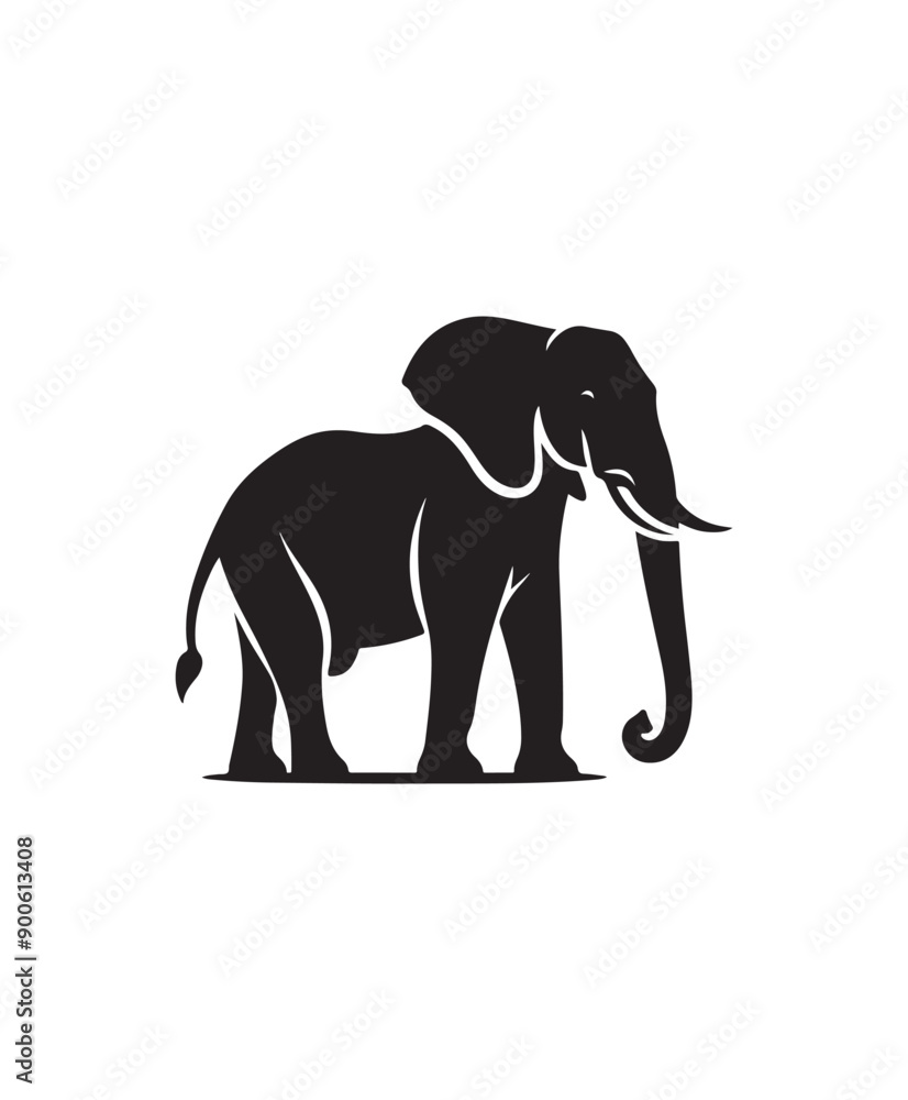 Fototapeta premium Elephant vector art,graphics Elephants icons set,vintage illustration Elephant clipart,vector Elephants flat style artwork design