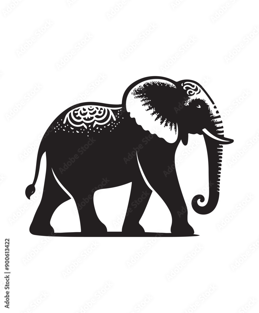 Obraz premium Elephant vector art,graphics Elephants icons set,vintage illustration Elephant clipart,vector Elephants flat style artwork design