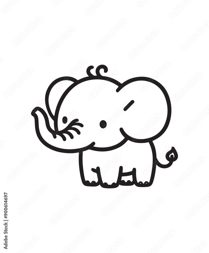 Fototapeta premium Elephant vector art,graphics Elephants icons set,vintage illustration Elephant clipart,vector Elephants flat style artwork design