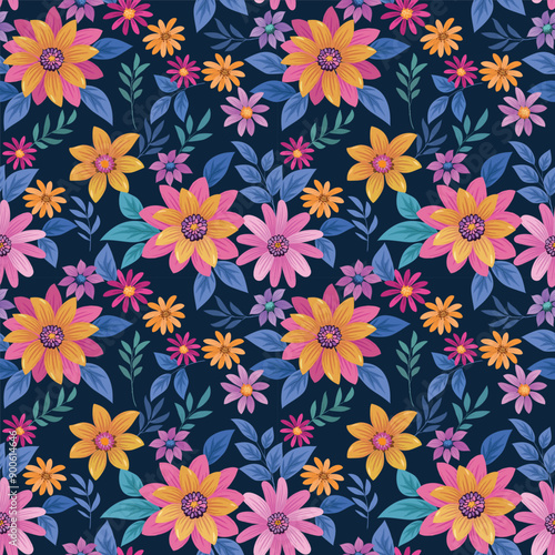 Wallpaper Mural Flowers pattern1280 Torontodigital.ca