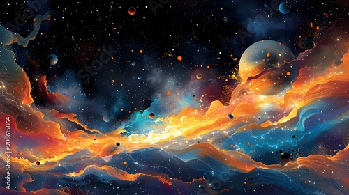 Wallpaper Mural Cosmic Fiber Arts Studio in Weightless Orbital Weaving Amidst Vibrant Celestial Nebulae and Galactic Formations Torontodigital.ca