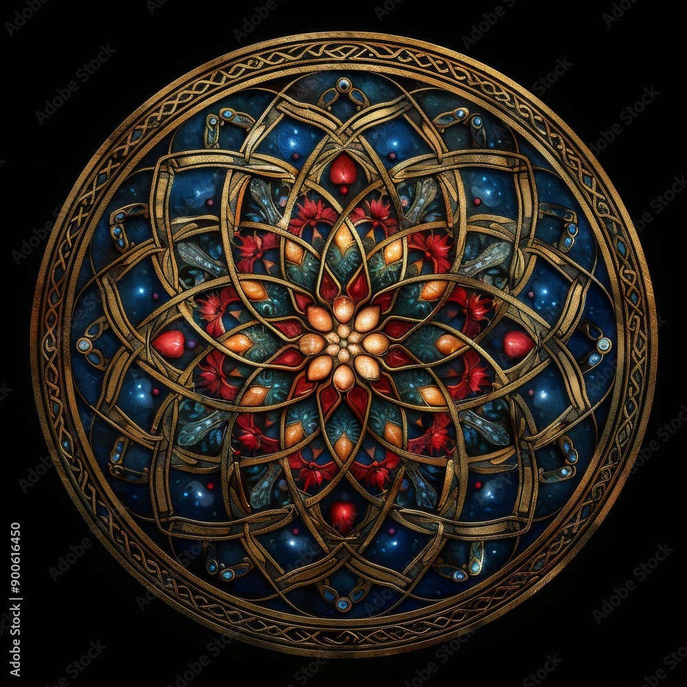 Stylized Mandala with Intricate Patterns and Colorful Blend Stylized Mandala with Intricate Patterns and Colorful Blend