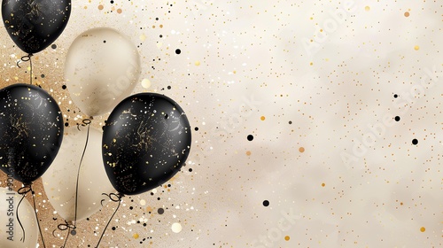 Elegant Birthday Invitations Balloon Silhouettes