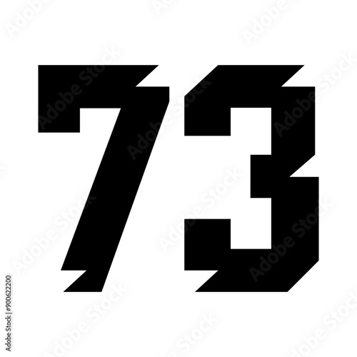 73 Vintage Sport Jersey numbers in black with a white background