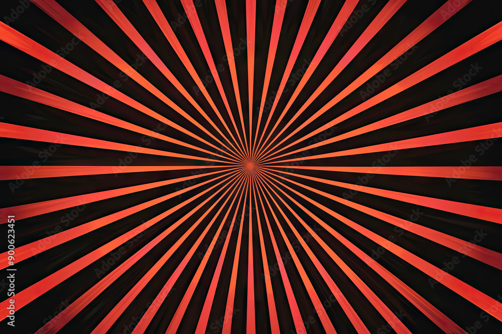 Fototapeta premium A red and black background with symmetrical lines that create an optical illusion of depth