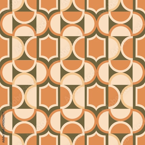 Seamless abstract geometric pattern. Design with circles. Textile design.