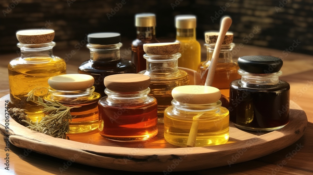 bottles of oils bottles of oils