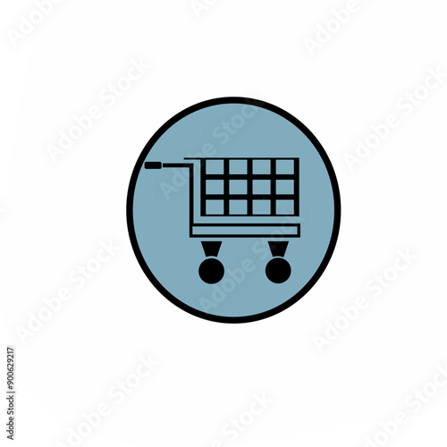 shopping cart icon pastel blue