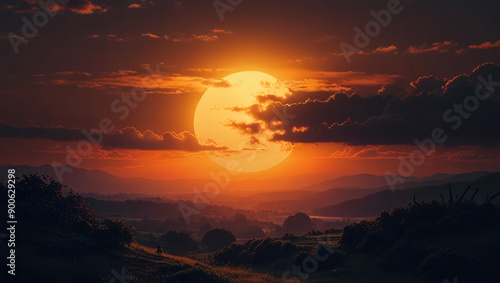 Wallpaper Mural sunset over the lake Torontodigital.ca