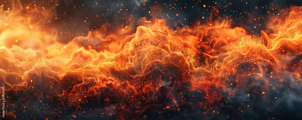 Flames and black smoke on a black background Flames and black smoke on a black background