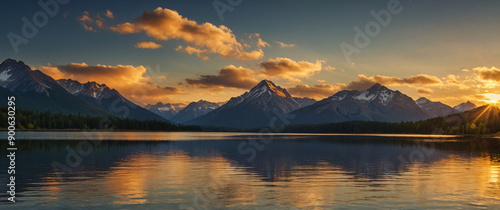 A breathtaking view of a mountain range during sunrise-3