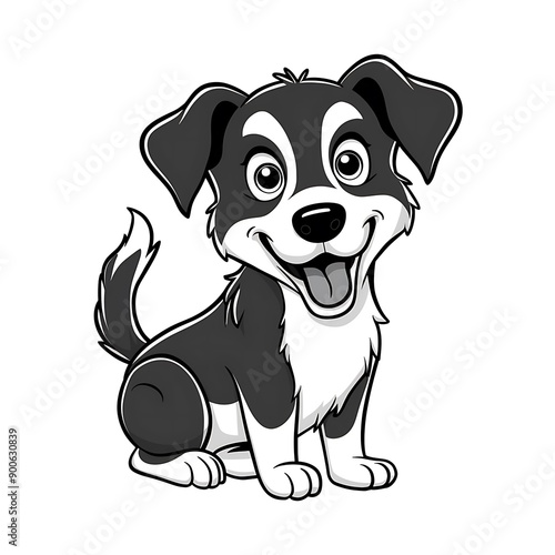 Dog vector design. Black and white dog vector graphics