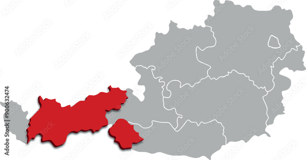 TYROL map
FEDERATE STATE of AUSTRIA 3d isometric map TYROL map
FEDERATE STATE of AUSTRIA 3d isometric map
