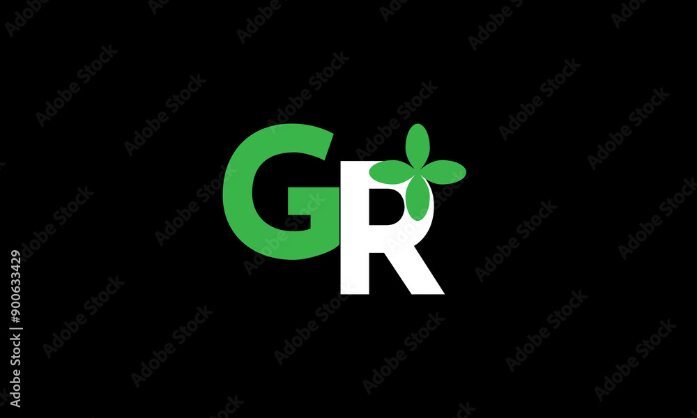 GR Leaf Logo Initial Green Nature GR Leaf Logo Initial Green Nature