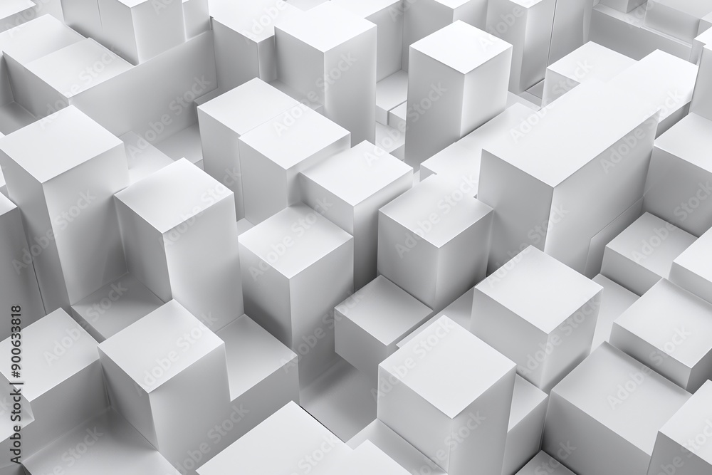 ai generative white 3d cube background ai generative white 3d cube background