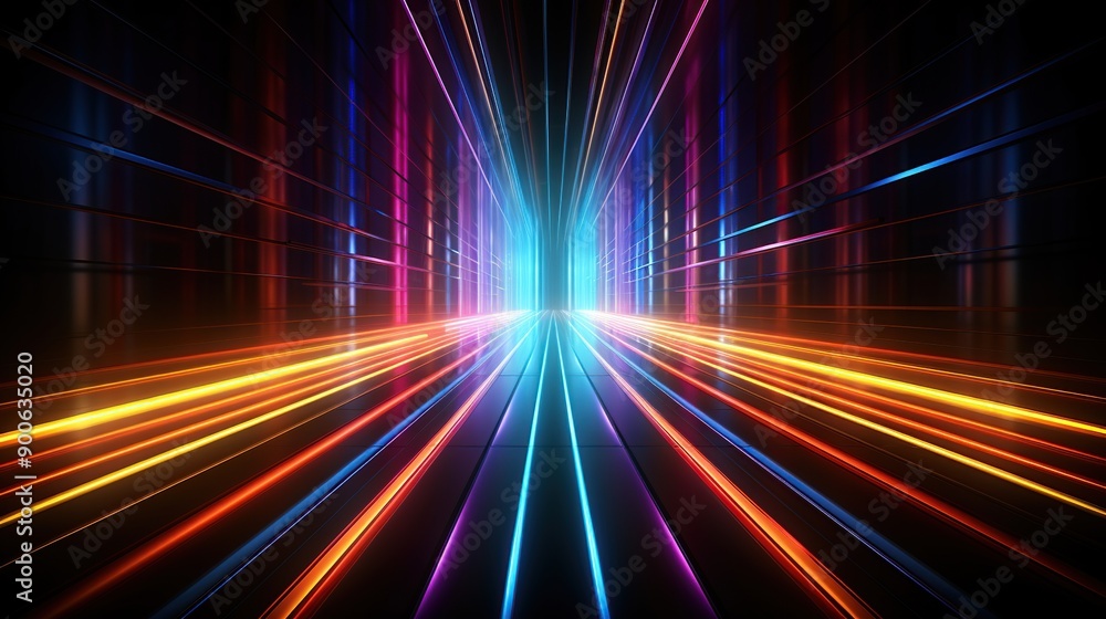 Neon Lines Abstract Digital Art Neon Lines Abstract Digital Art