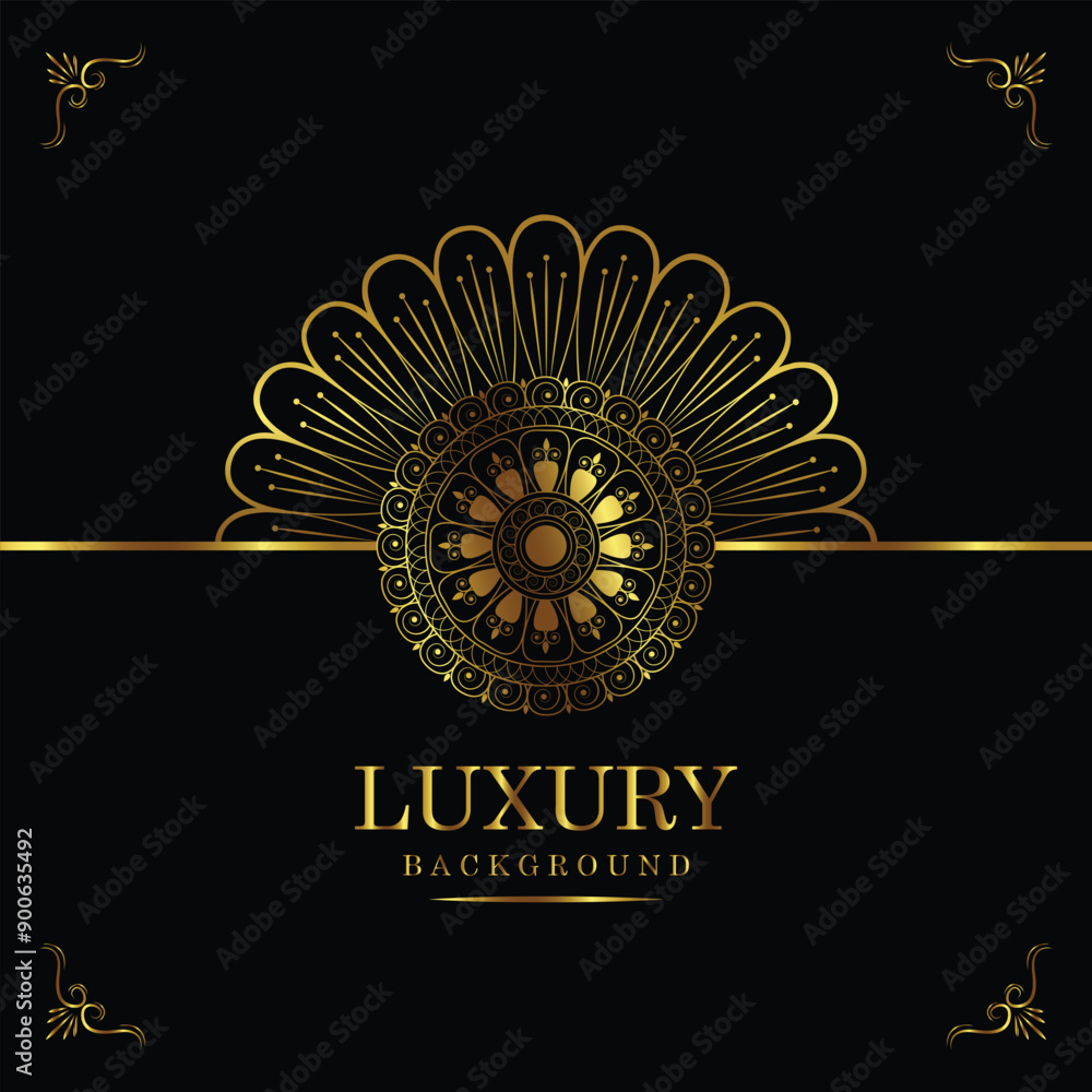 Fototapeta premium Ornamental mandala with golden color arabesque floral pattern style