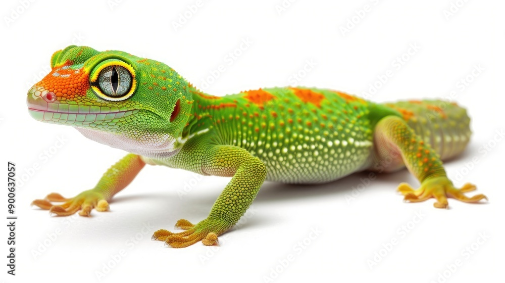 A Close-Up of a Green and Orange Gecko A Close-Up of a Green and Orange Gecko
