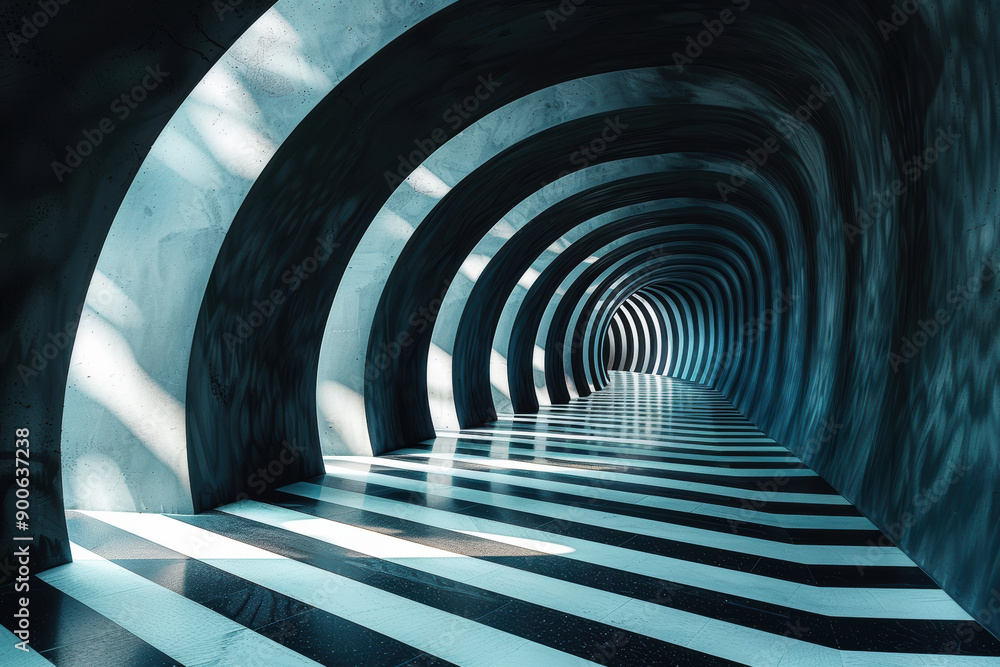 Fototapeta premium Infinite Black and White Tunnel
