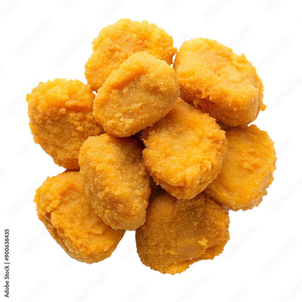 nuggets top view, isolated on a transparent background nuggets top view, isolated on a transparent background